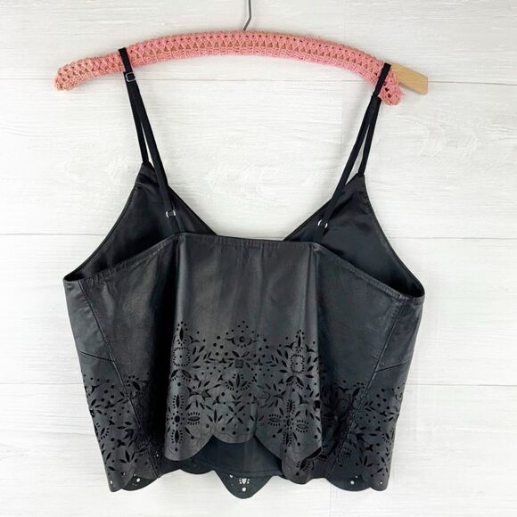 Marissa Webb Bristol Leather Eyelet Cut Adjustable Tank Top - Picture 5 of 10